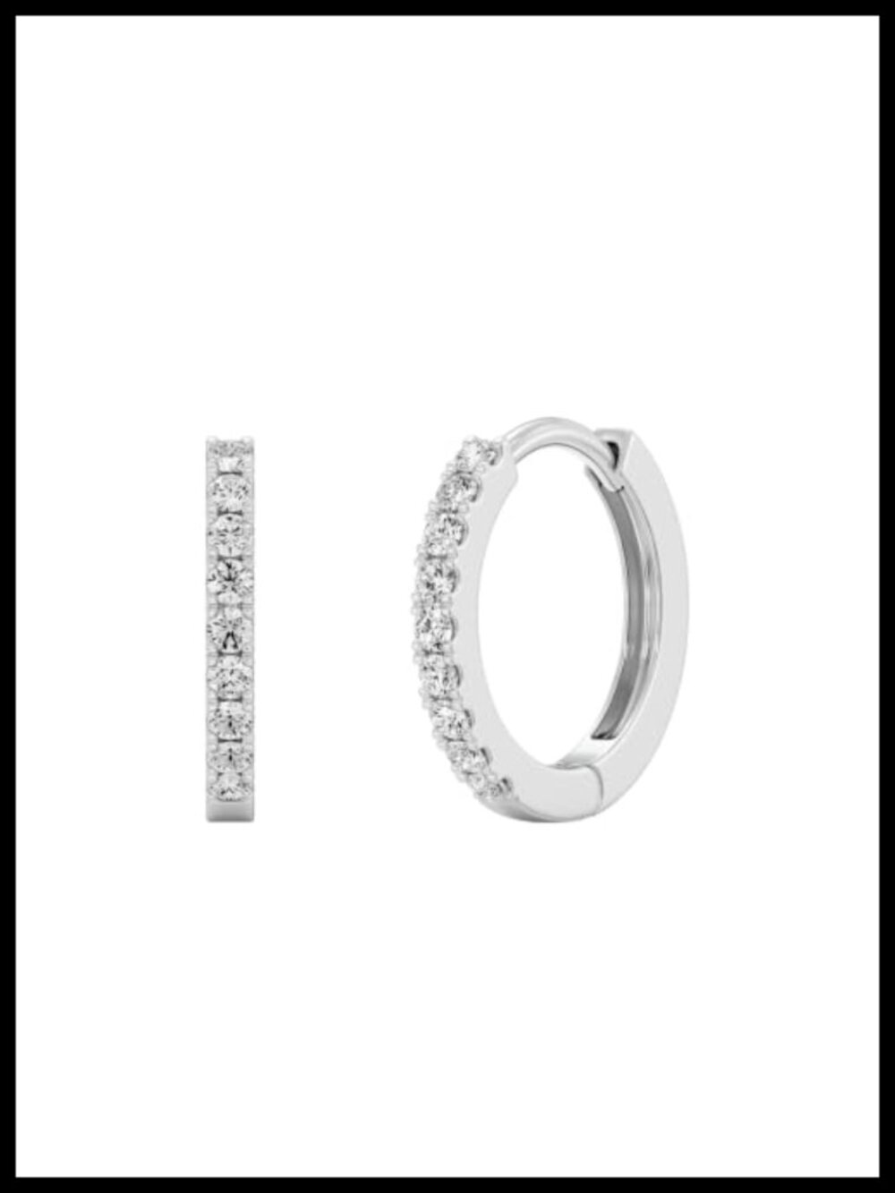 Lab-Grown Diamond Hoop Earrings 925 Sterling Silver 14KT Gold Plated